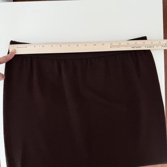 Vintage St John Evening Skirt Suit Set 16 14 Brown Santana Knit Rhinestone Luxur - Picture 11 of 12